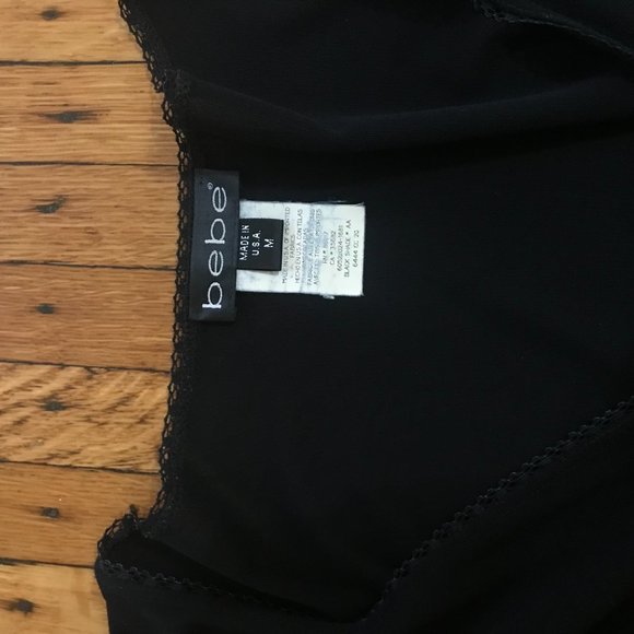 y2k vintage bebe black tie front top flare sleeve - Picture 3 of 3